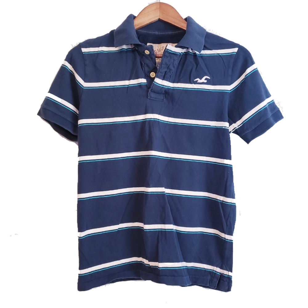 Holliester Striped blue white turquoise shirt S 🗝